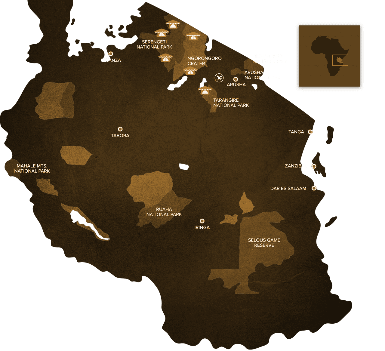 Tanzania Safari map